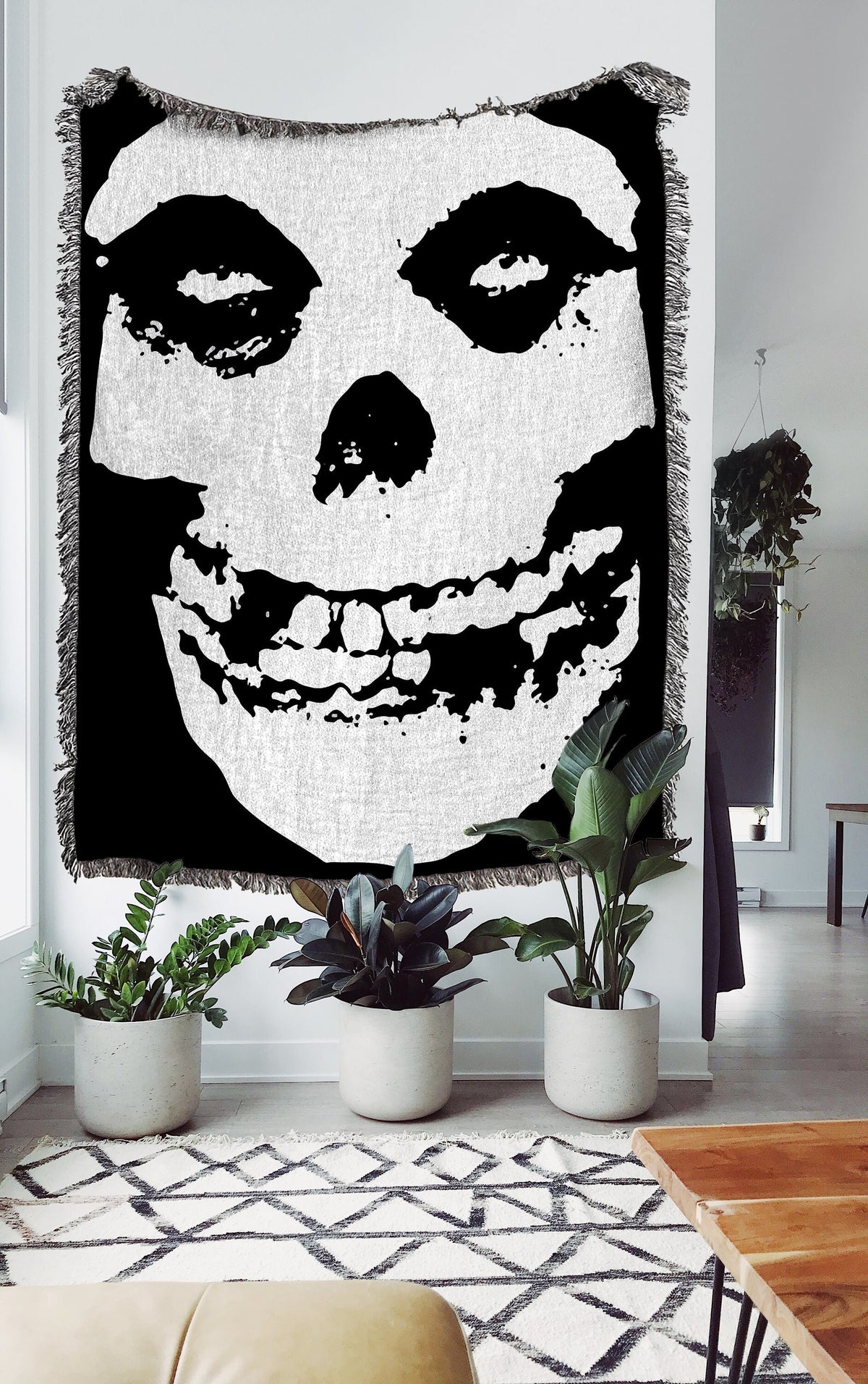 Grunge Skull Woven Throw Blanket