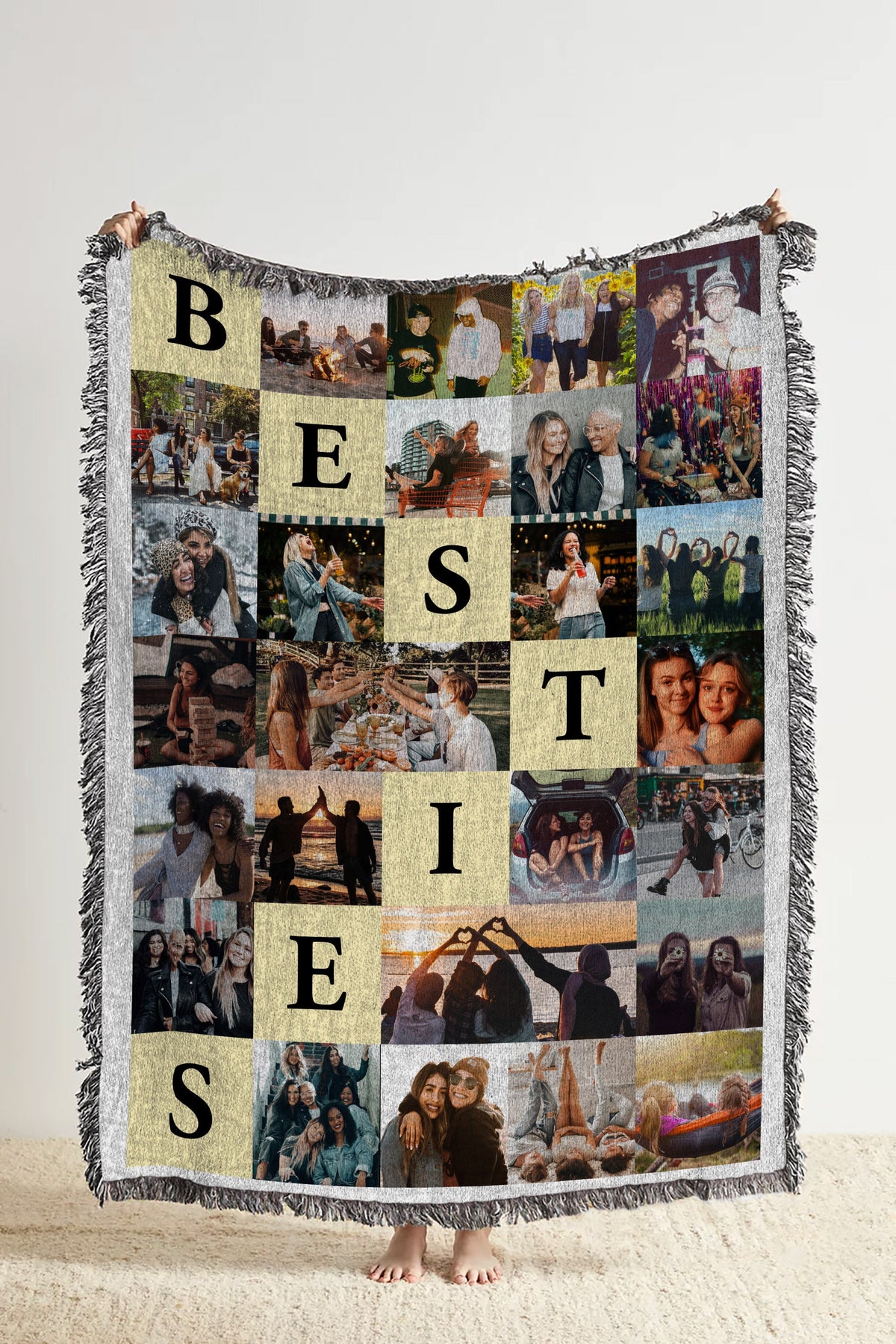 Custom Photo Collage Woven Blanket