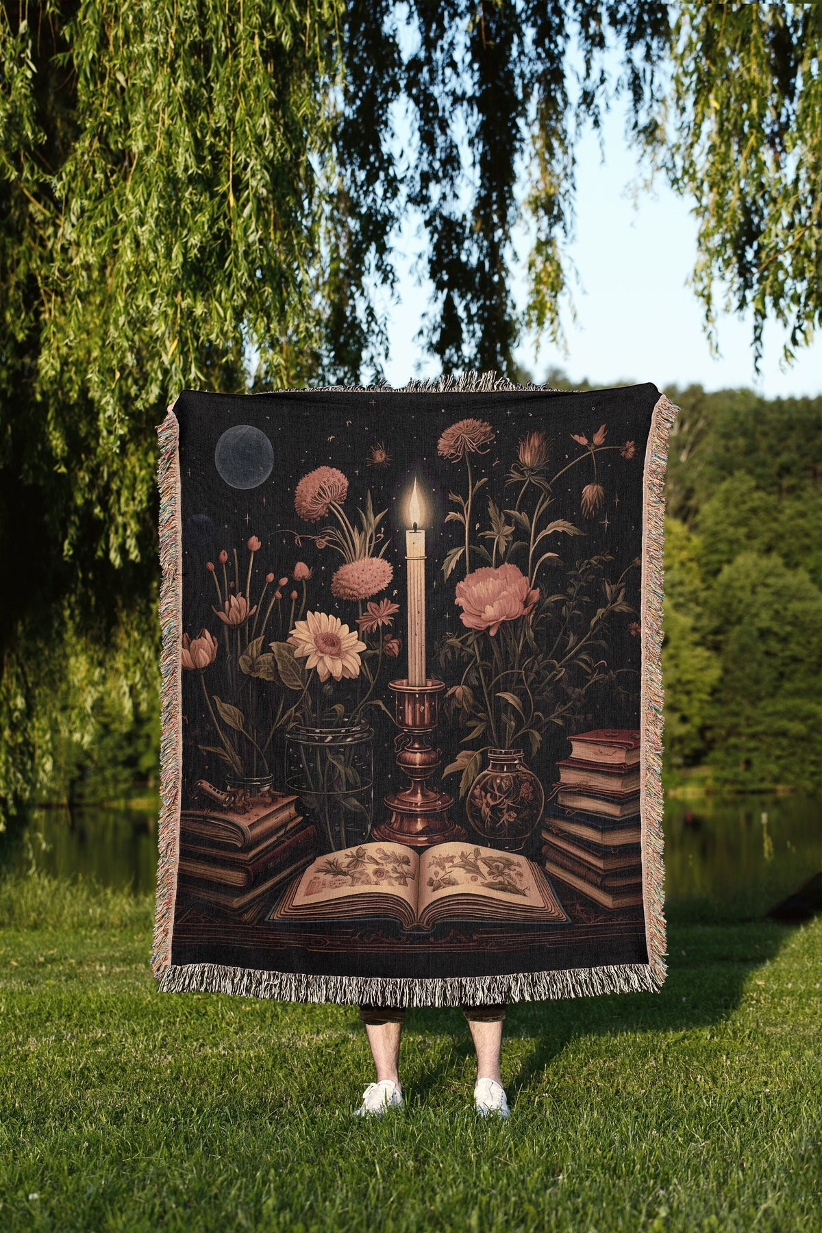 Mystical Candlestick Throw Blanket