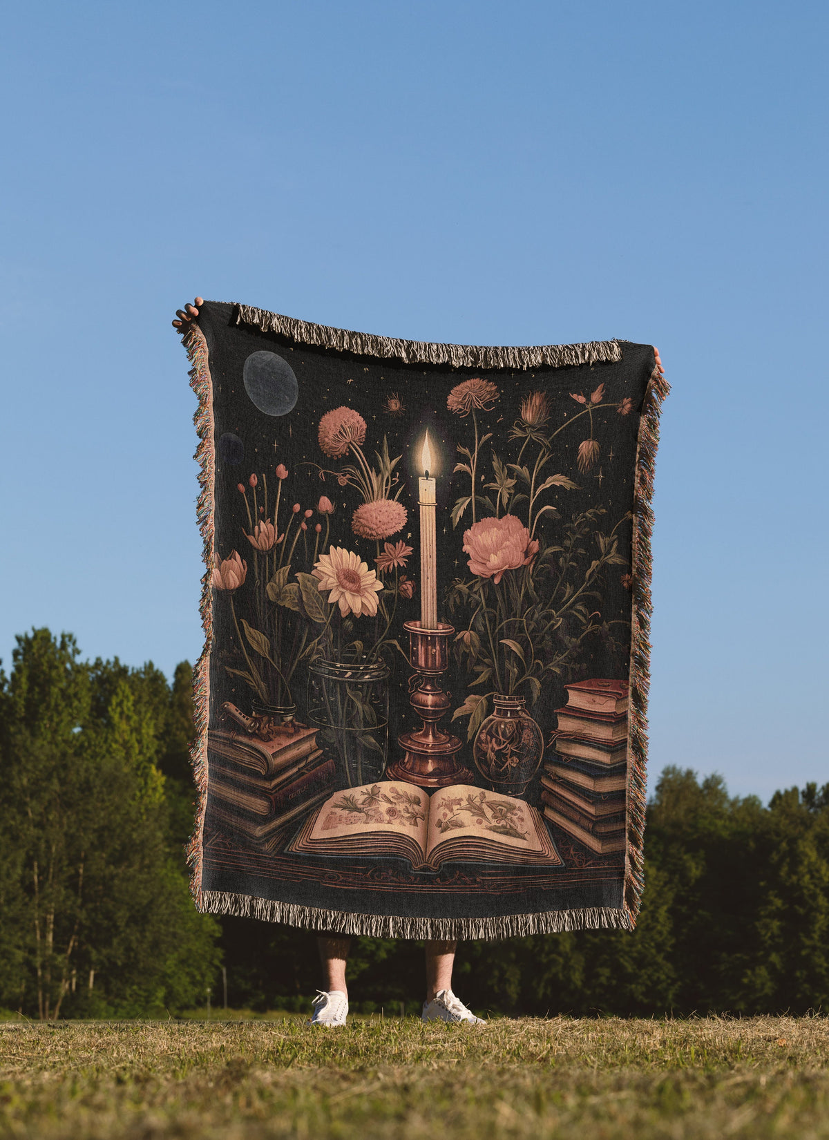 Mystical Candlestick Throw Blanket