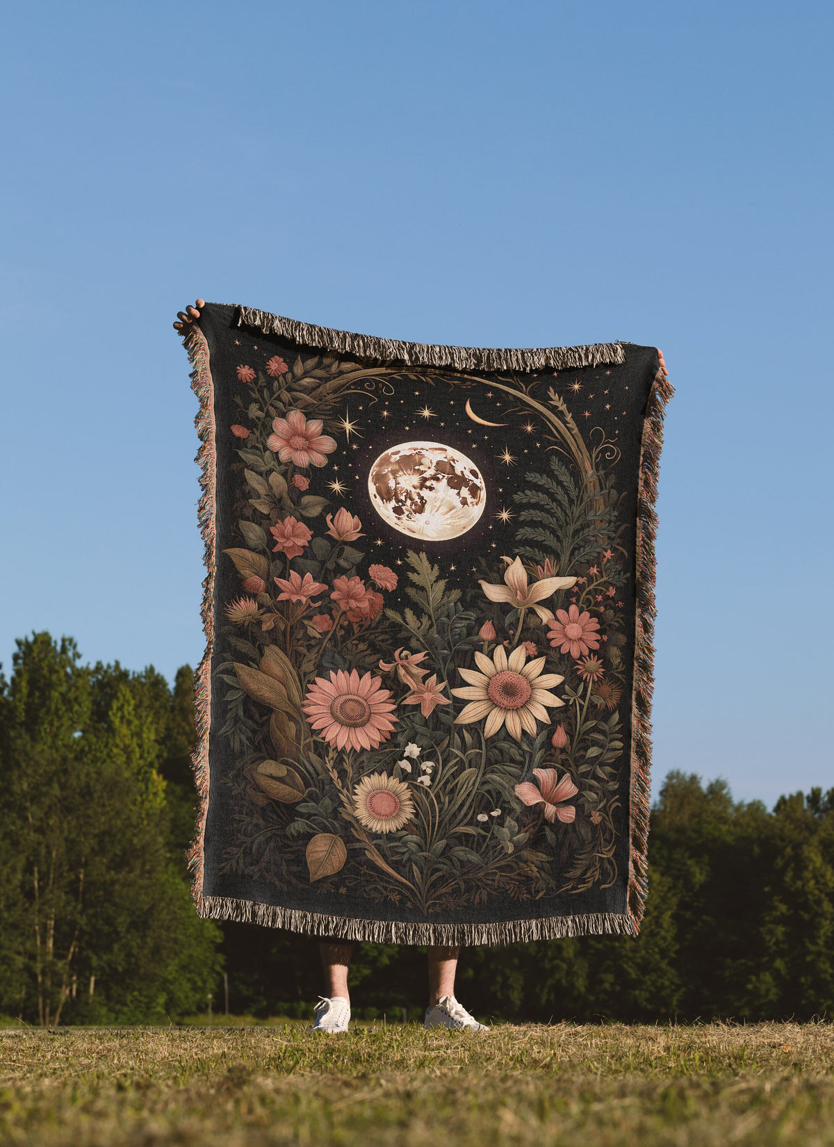 Lunar Garden  Throw Blanket