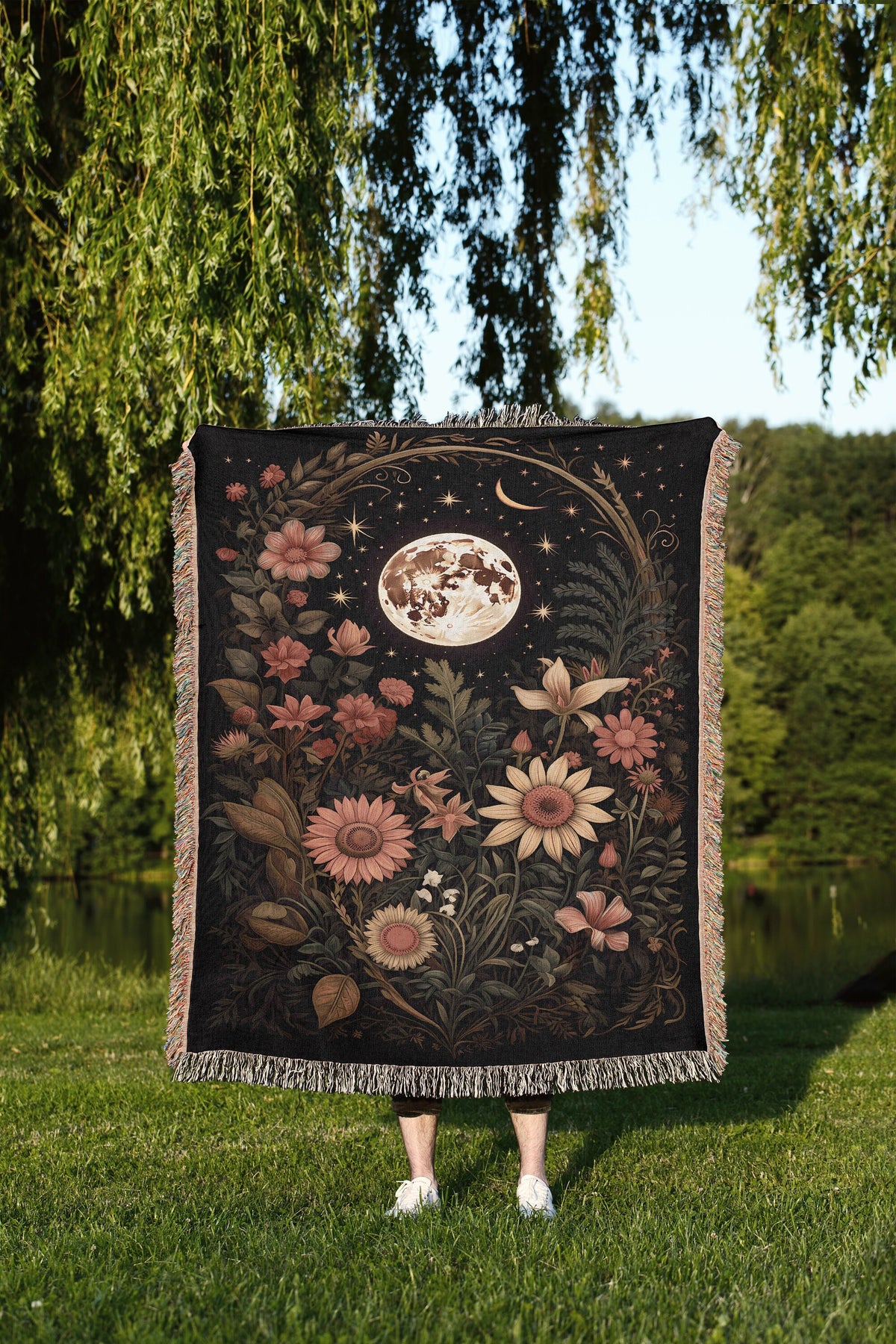 Lunar Garden  Throw Blanket