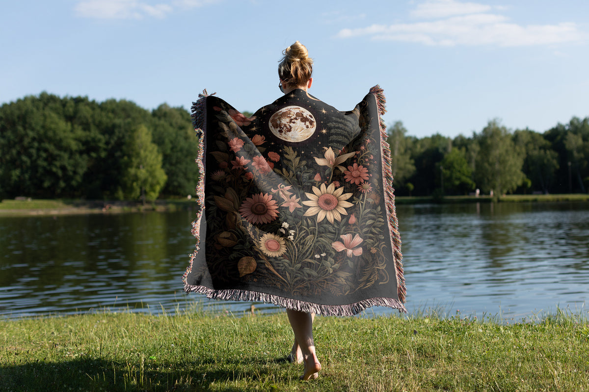 Lunar Garden  Throw Blanket