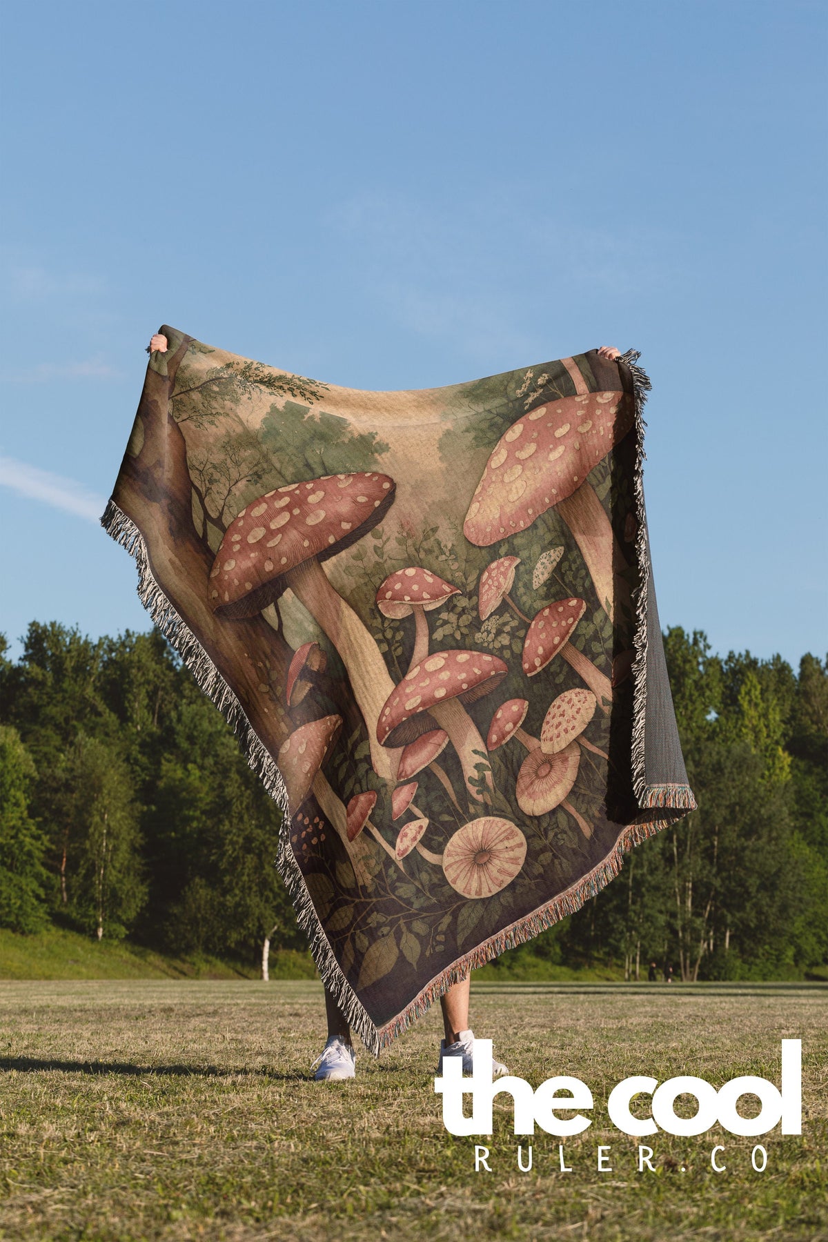 Woodland Mushrooms Throw Blanket