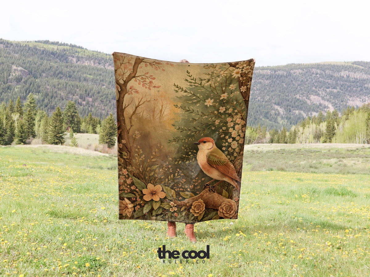 Woodland Bird Throw Blanket