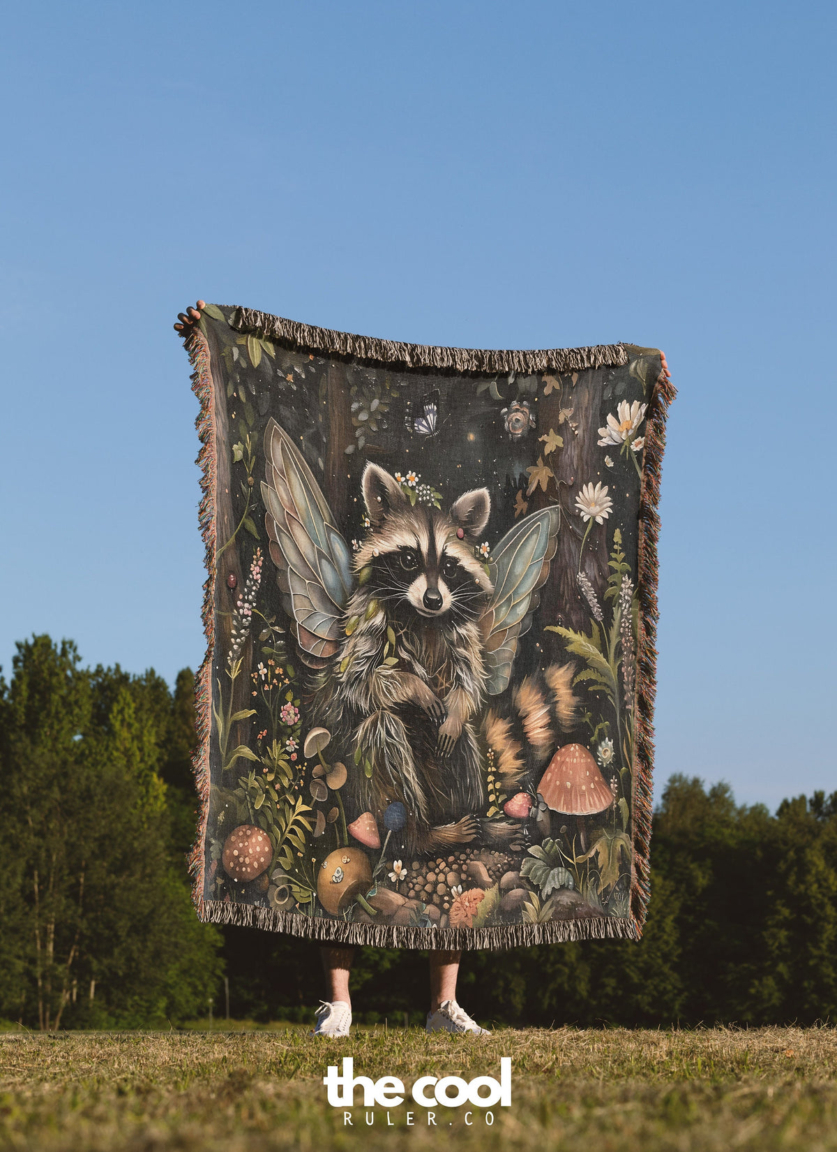 Raccoon Fairy  Throw Blanket