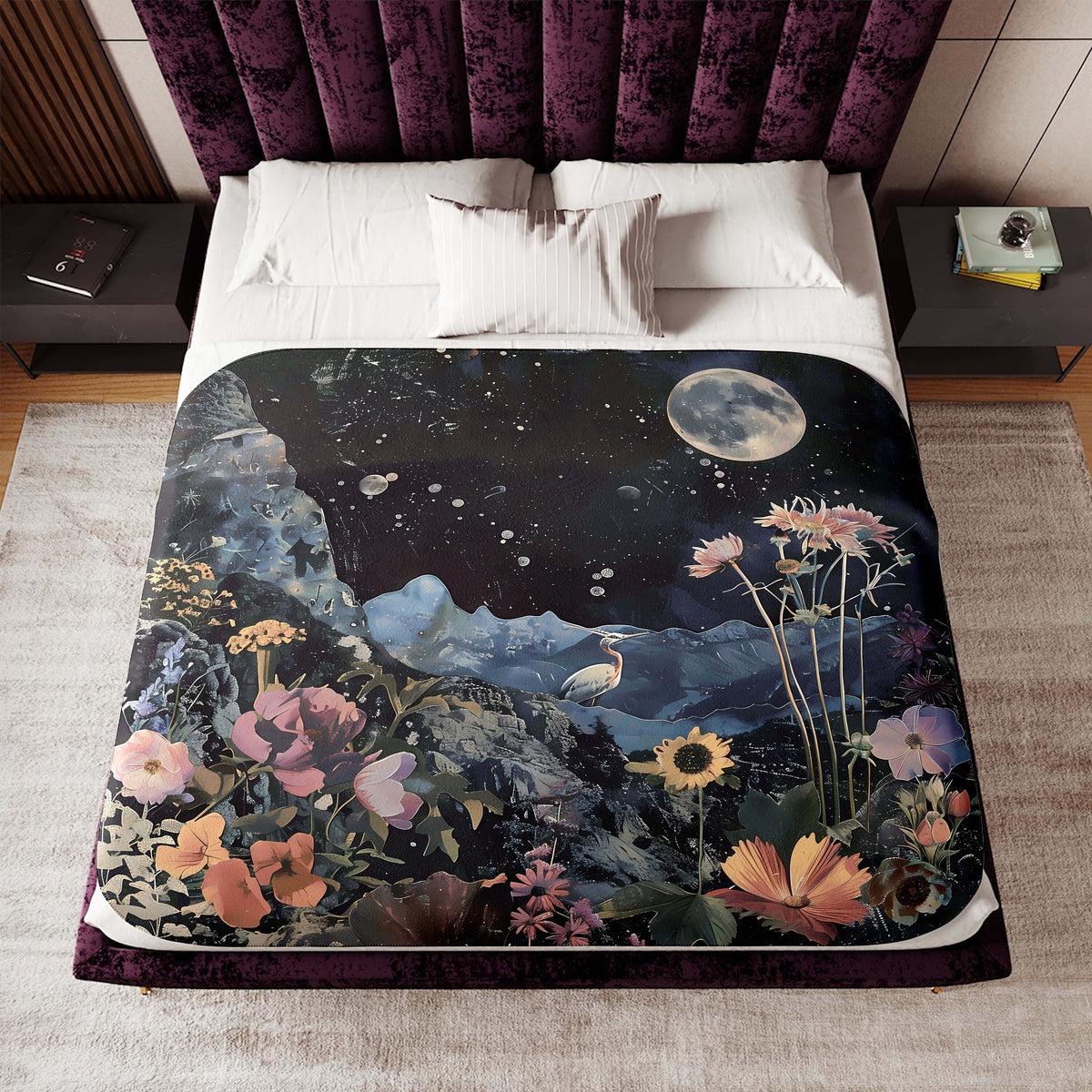 Celestial Blooms  Throw Blanket