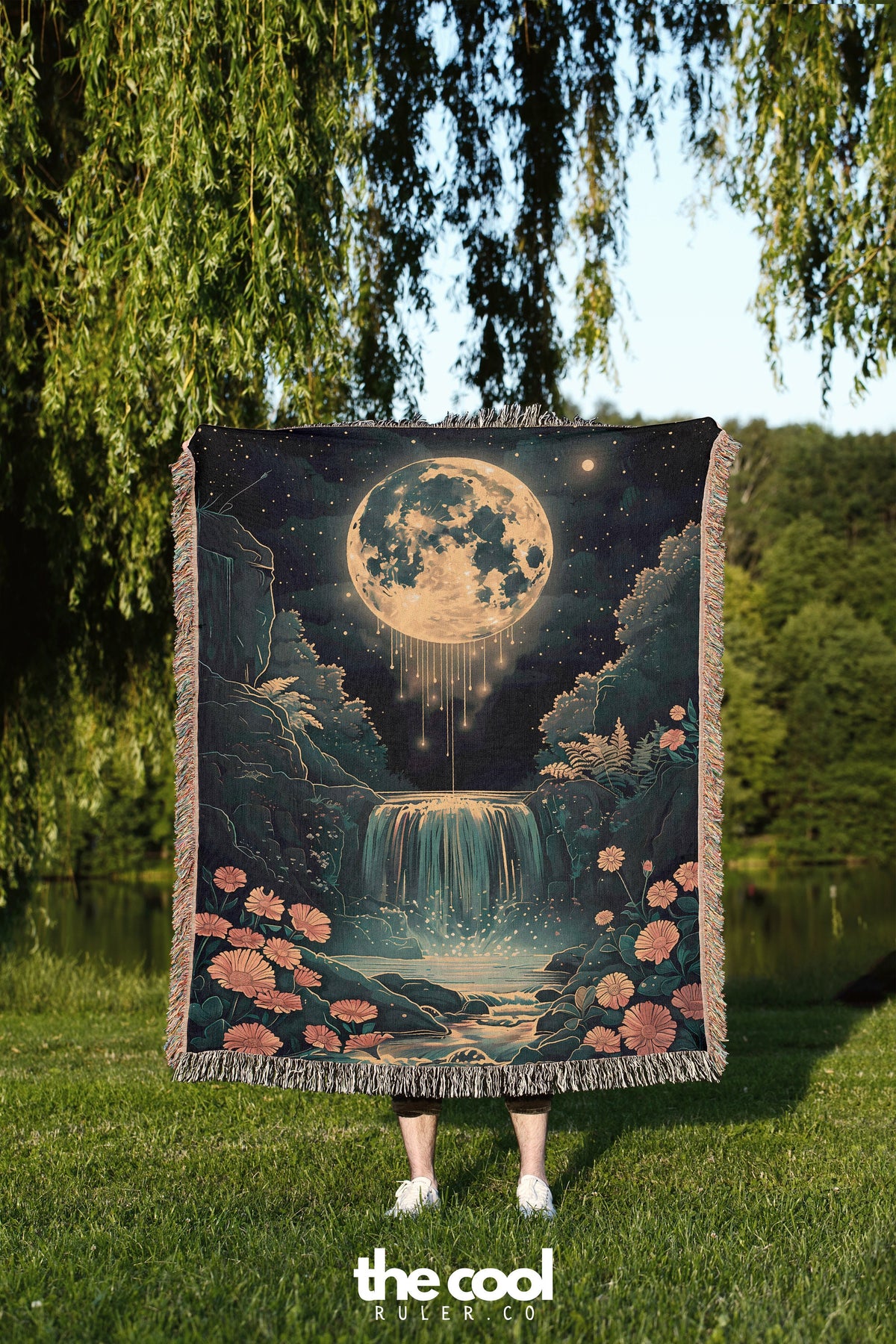 Lunar Waterfall  Throw Blanket