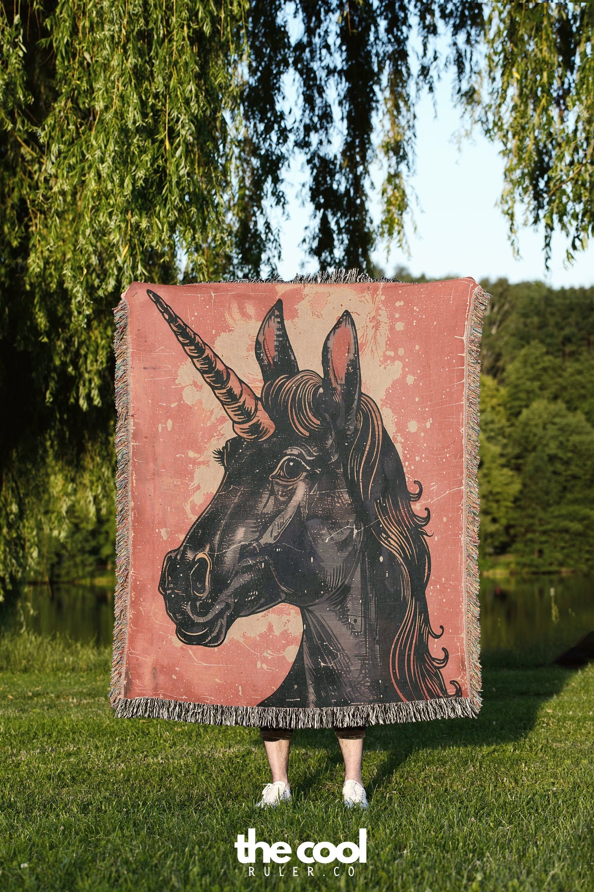 Black Unicorn Blanket Tapestry