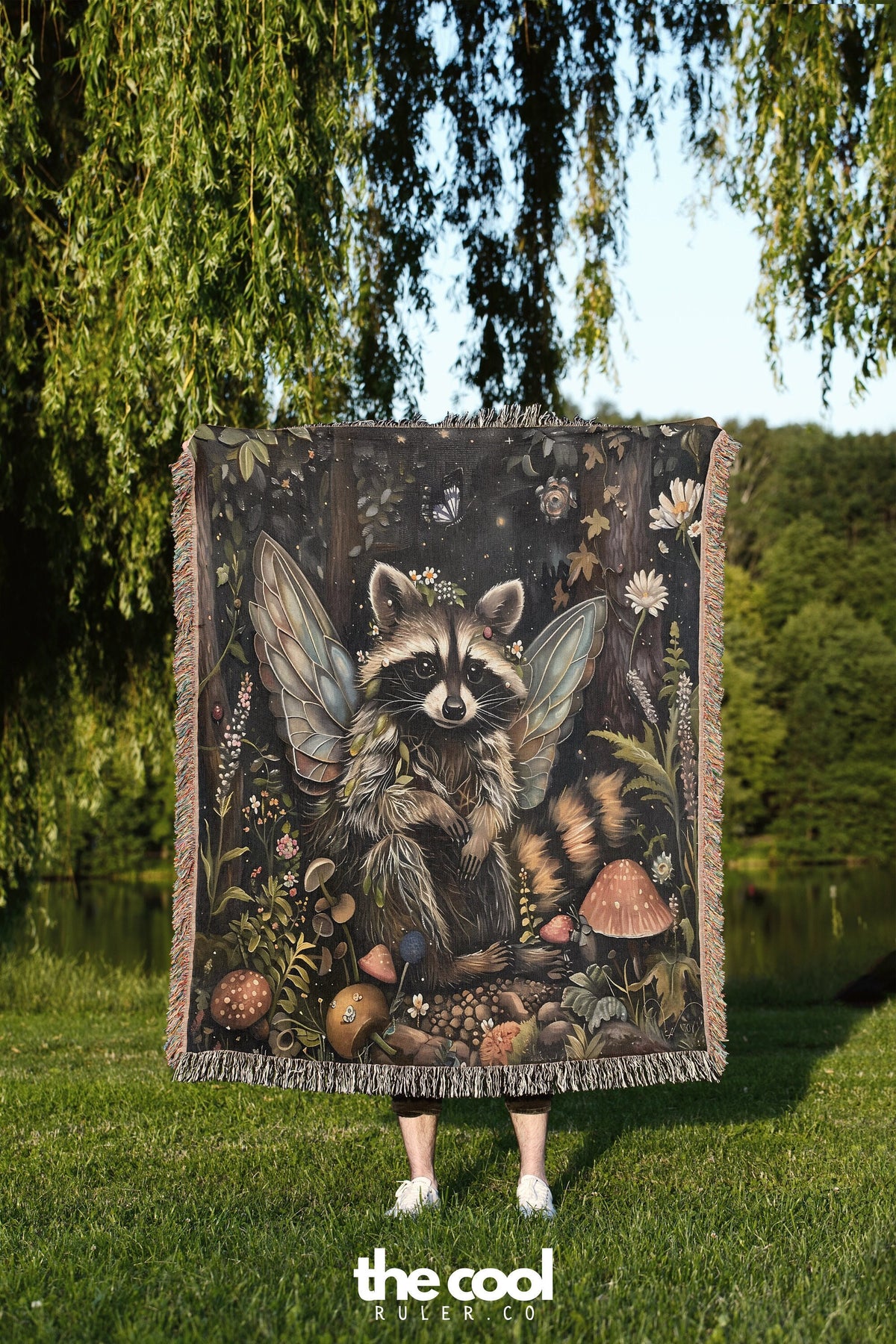 Raccoon Fairy  Throw Blanket
