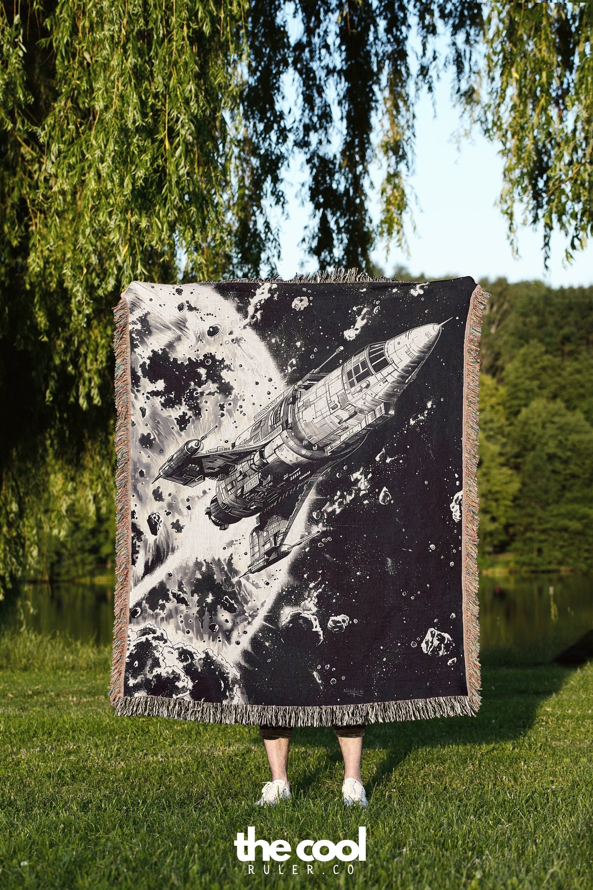 Rocketship  Tapestry Blanket