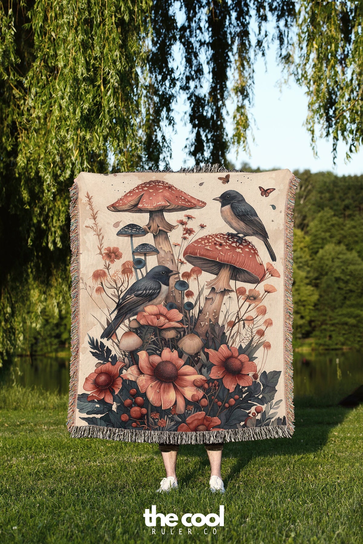 Birds on Mushroom  Blanket