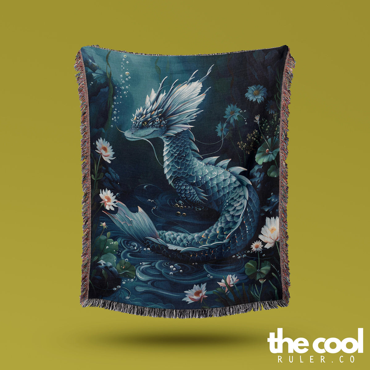 Baby Mermaid Dragon Throw Blanket
