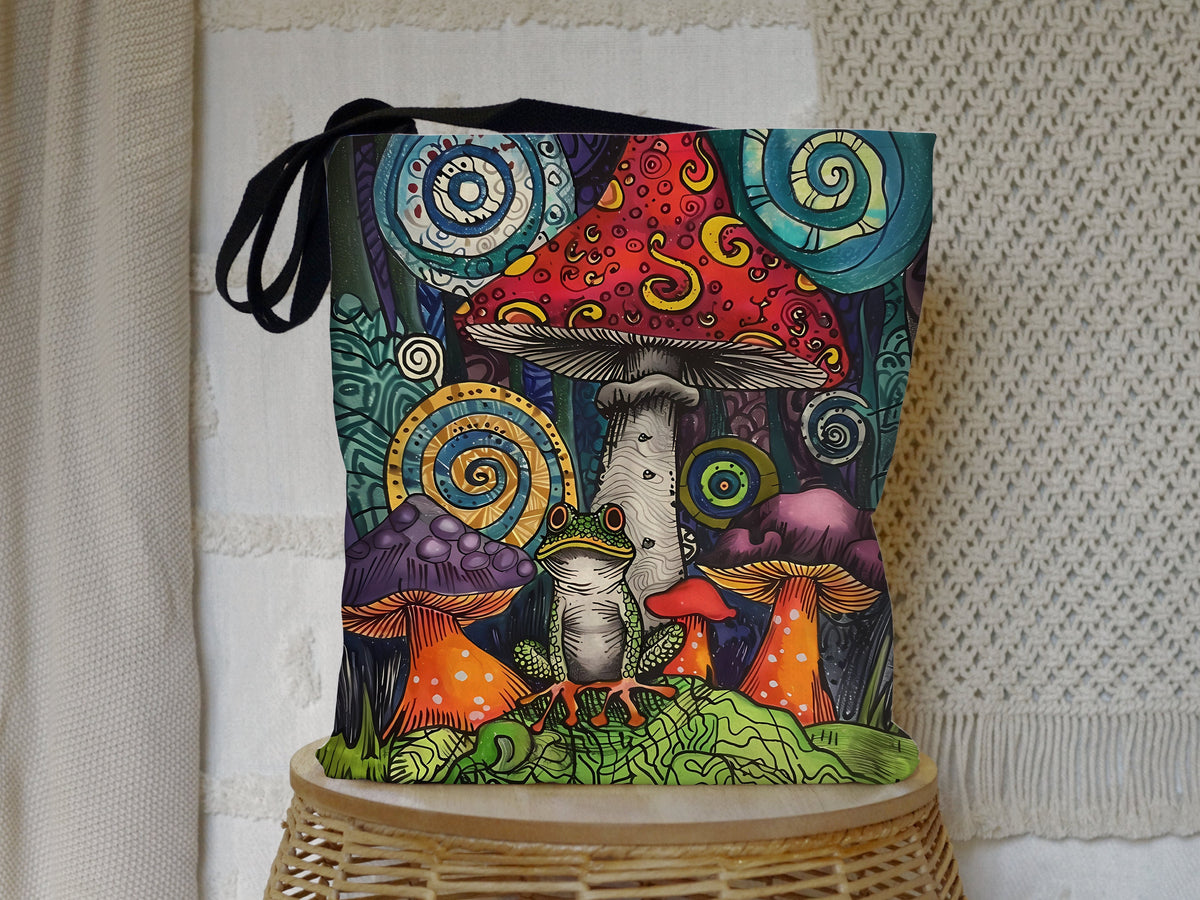 Trippy Frog Tote Bag