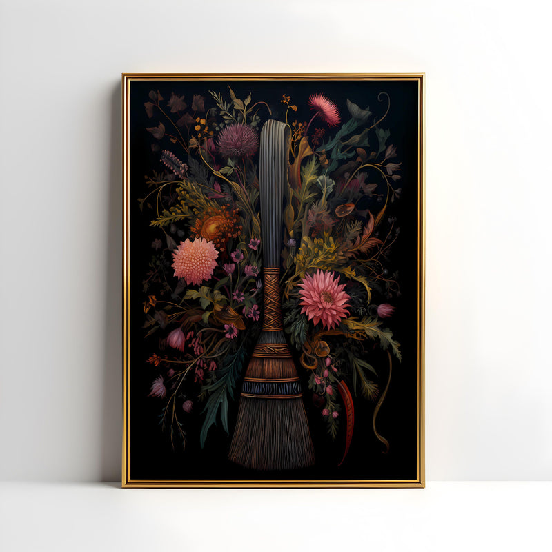 a painting of a vase with flowers on it