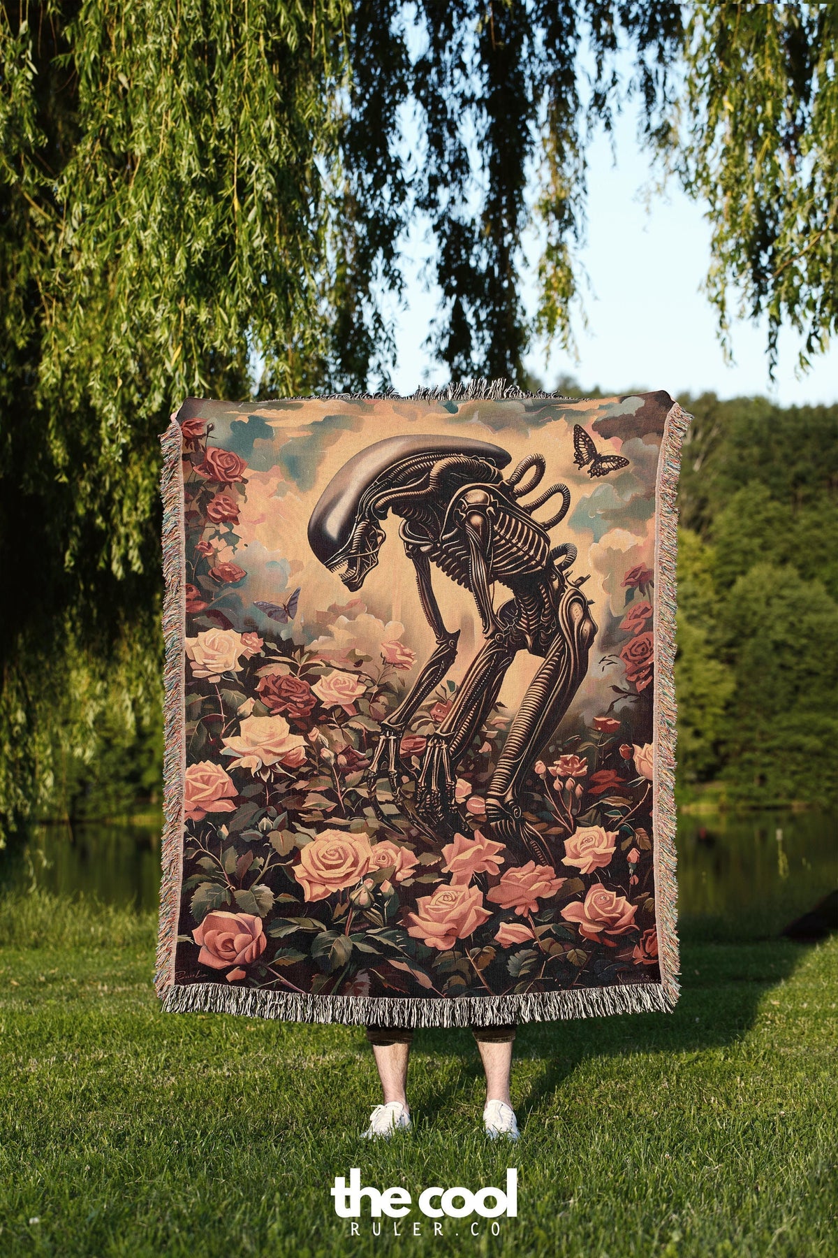 Floral Alien Throw Blanket