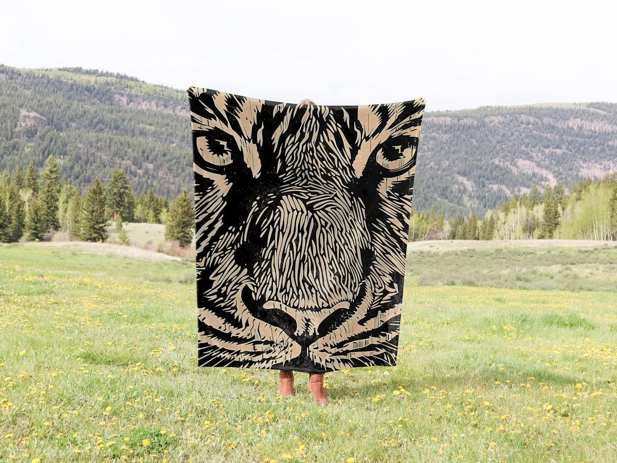 a towel with a picture of a tiger on it