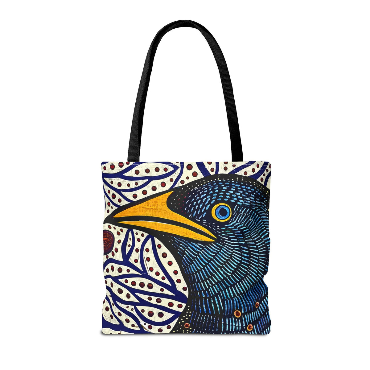 Woodblock Blue Bird Tote Bag