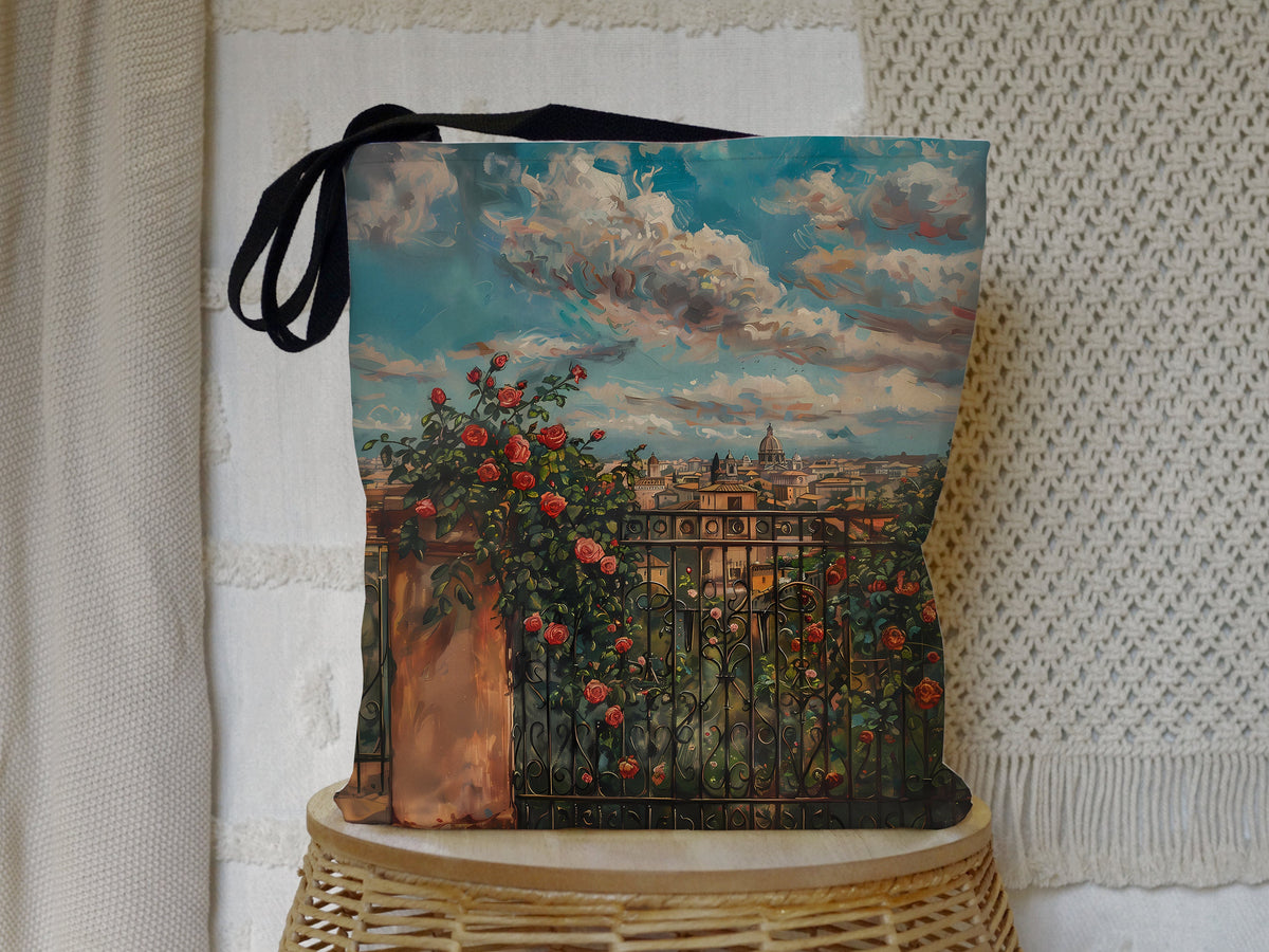 Floral Oil Painting Tote Bag