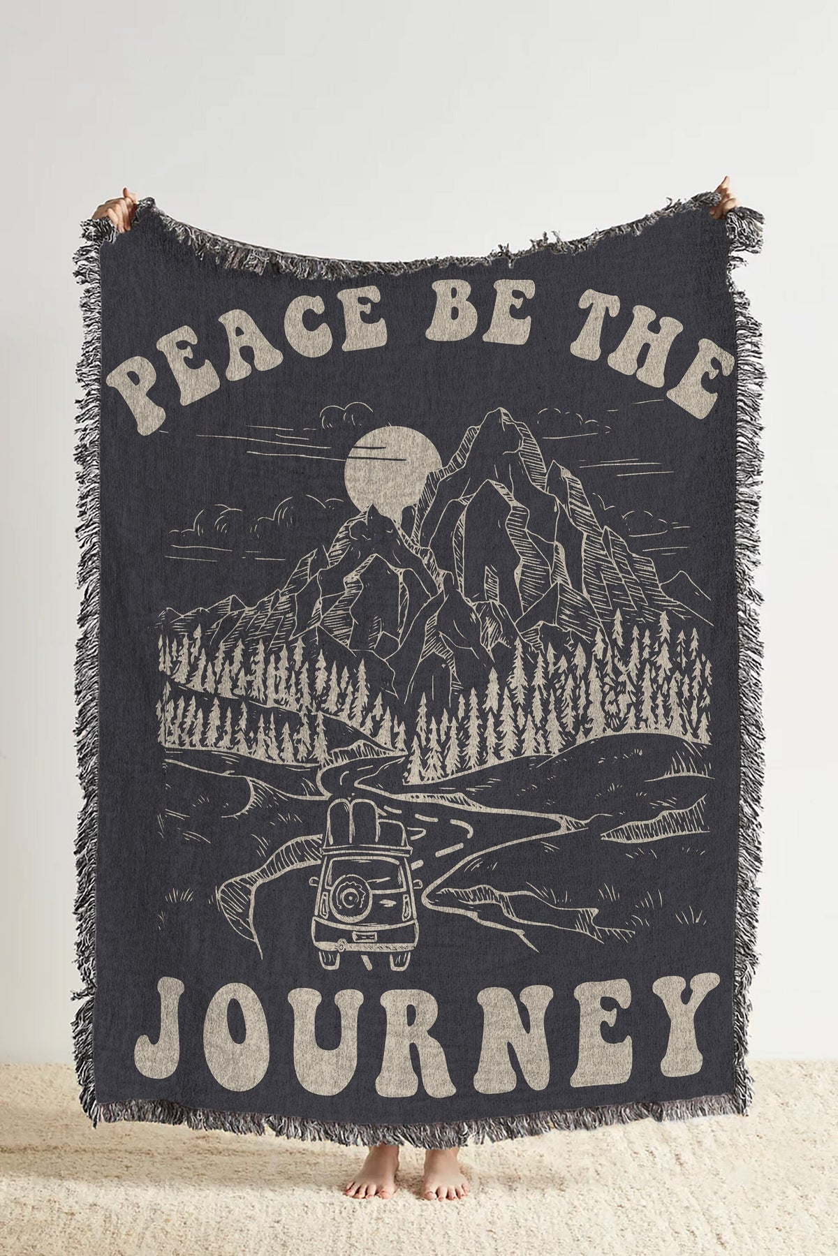 Peaceful Journey  Fringe Blanket