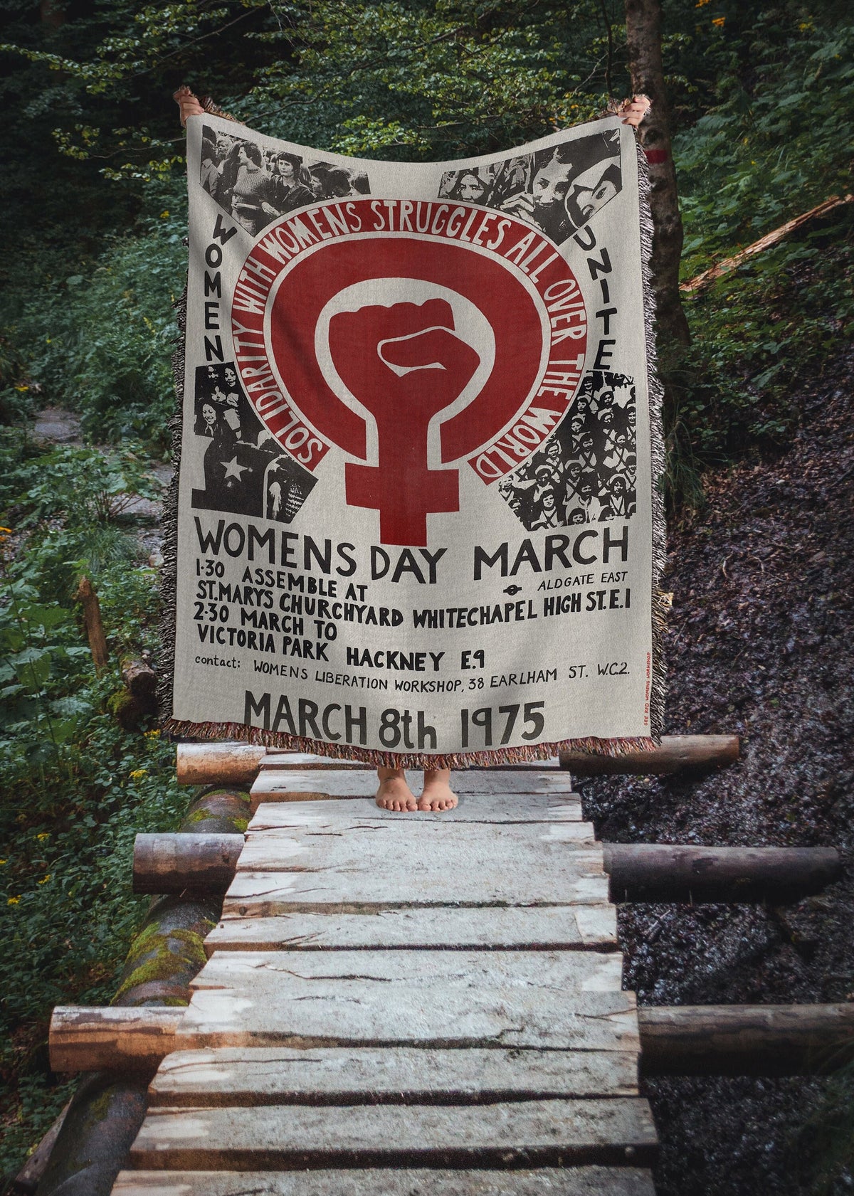 1975 Women's Day March  Throw Blanket