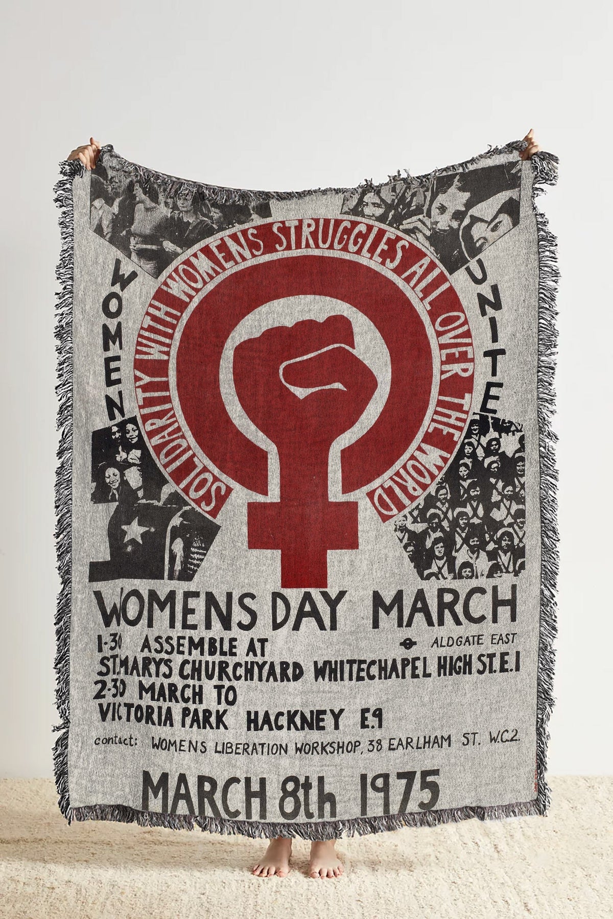 1975 Women's Day March  Throw Blanket