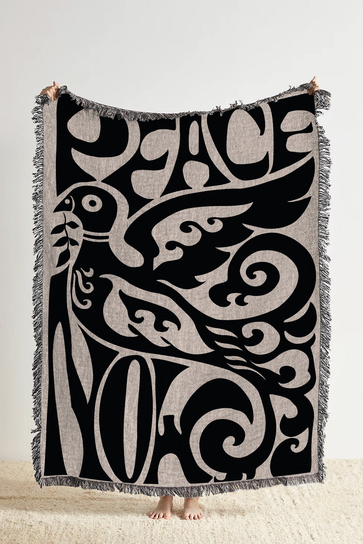 PEACE NOW 1960s  Throw Blanket