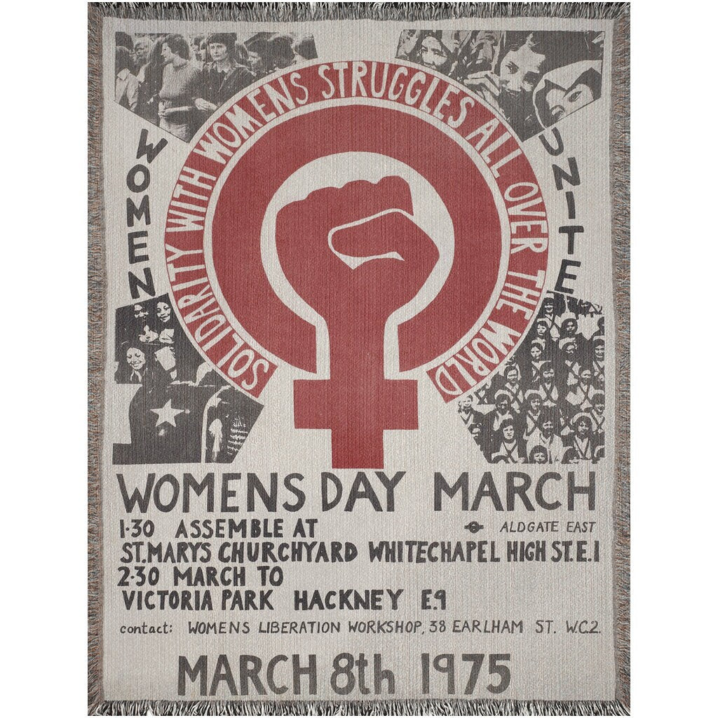 1975 Women's Day March  Throw Blanket