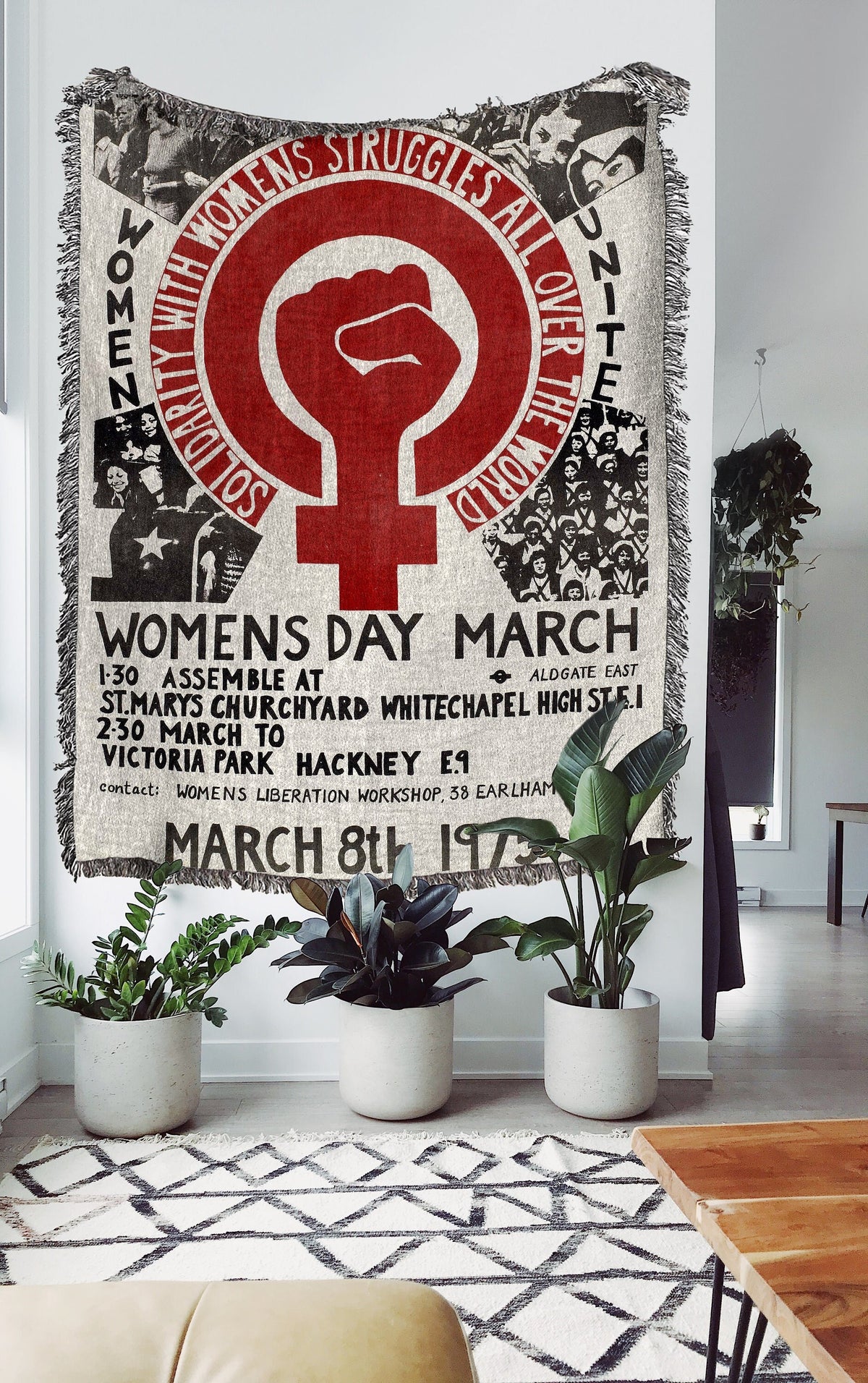 1975 Women's Day March  Throw Blanket