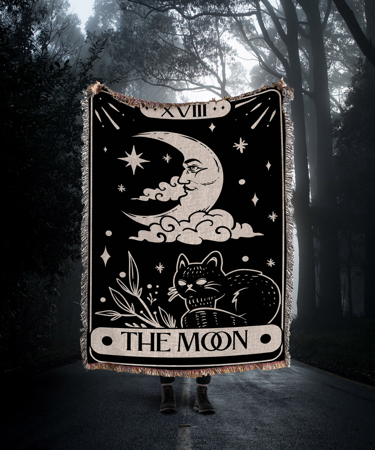 Moon Tarot Card  Throw Blanket
