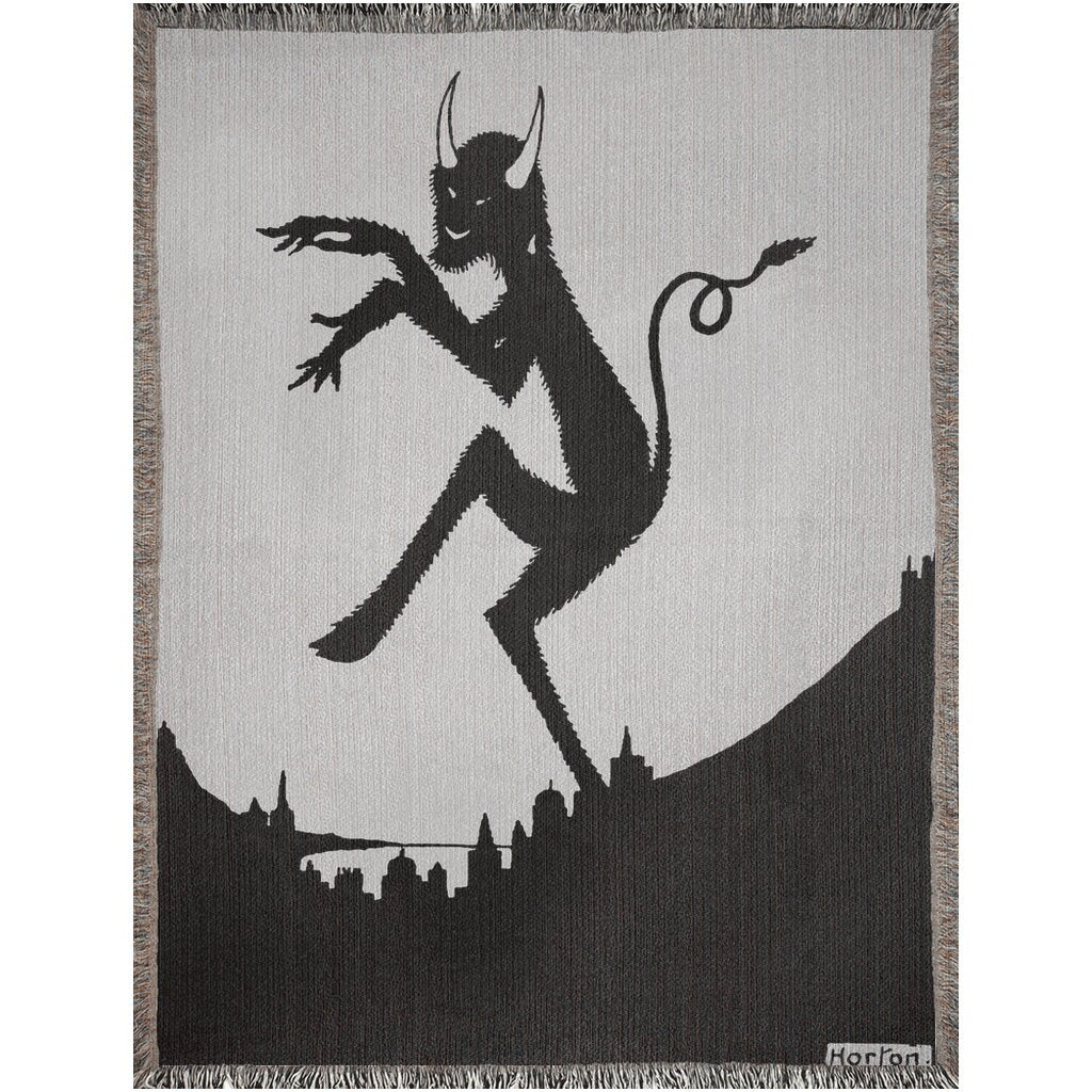 Sneaky Devil Vintage Art Throw Blanket