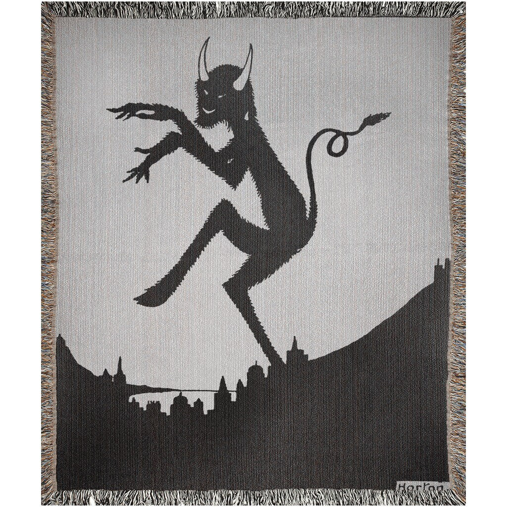 Sneaky Devil Vintage Art Throw Blanket