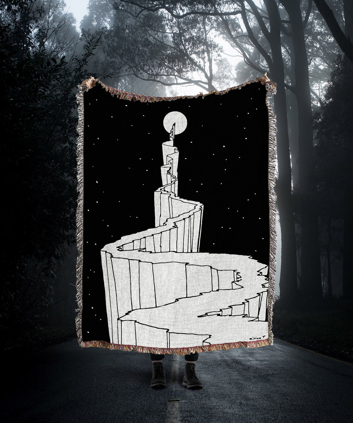 Moon Path by William T. Horton Throw Blanket