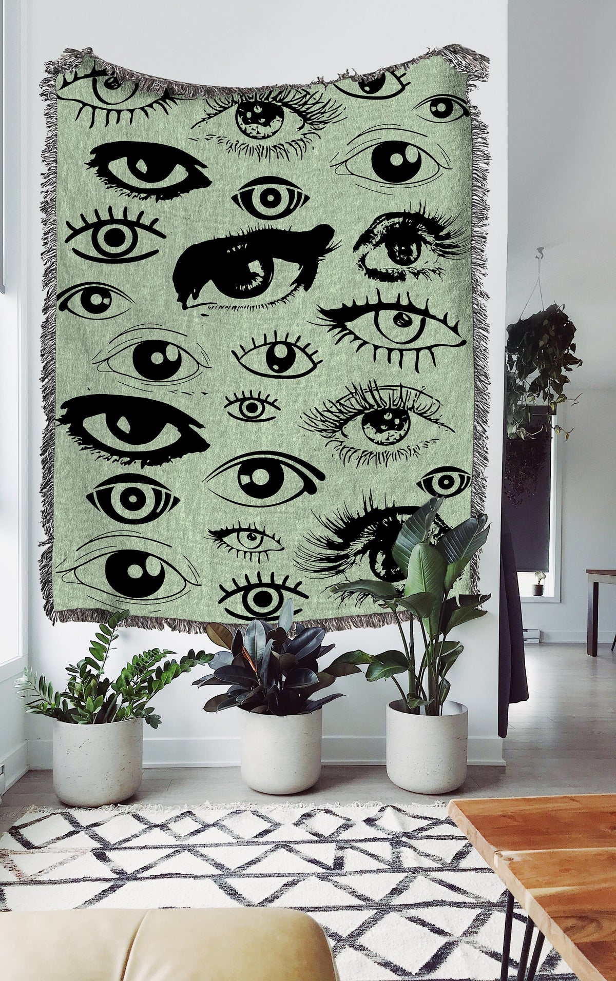 Evil Eye Pattern  Throw Blanket