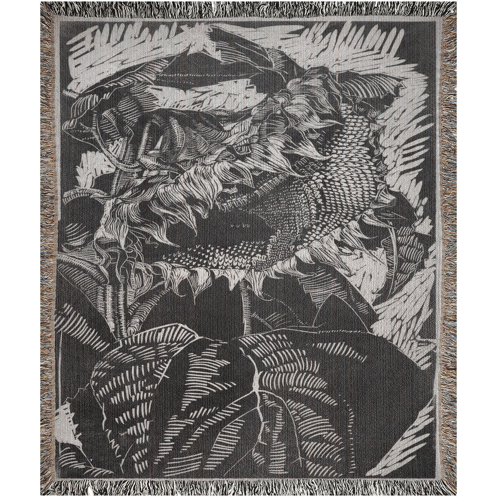 1946, Vintage Sunflower  Throw Blanket