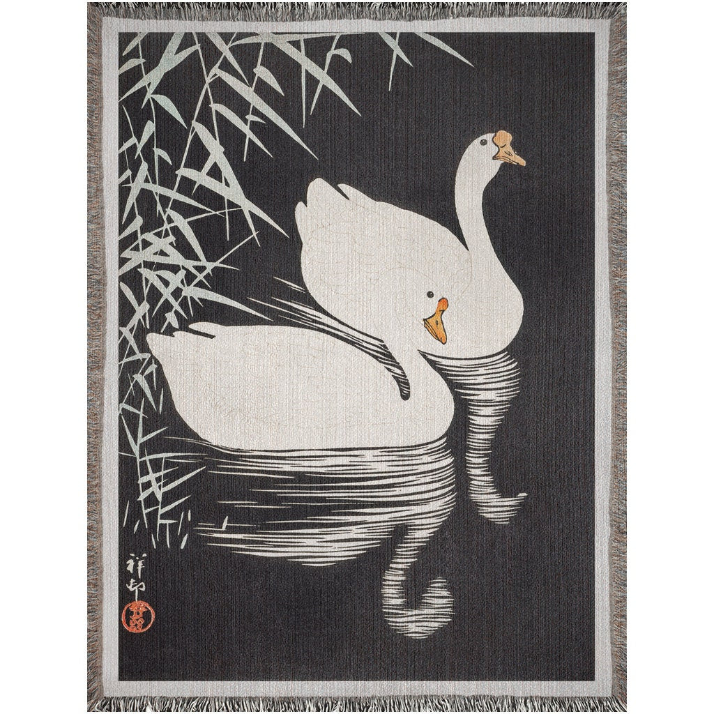 1928 Chinese Geese Throw Blanket