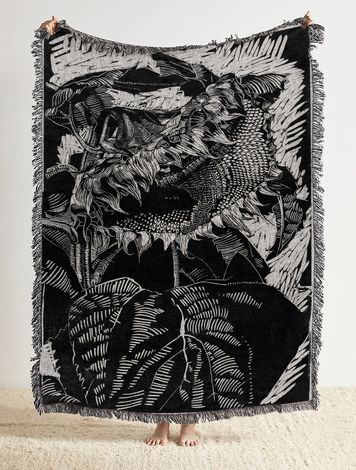 1946, Vintage Sunflower  Throw Blanket