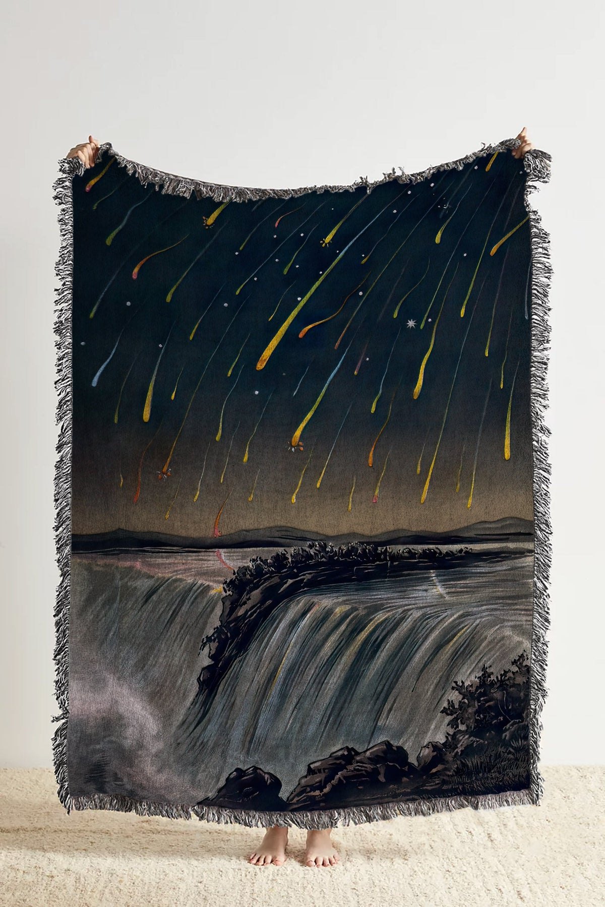 Vintage Meteor Shower Throw Blanket