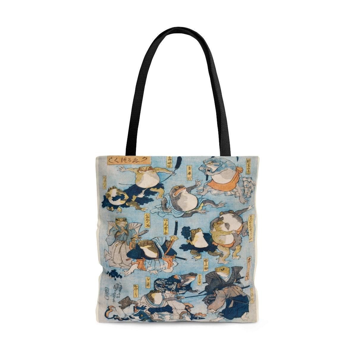 Samurai Frogs Print Tote Bag - TheCoolRuler