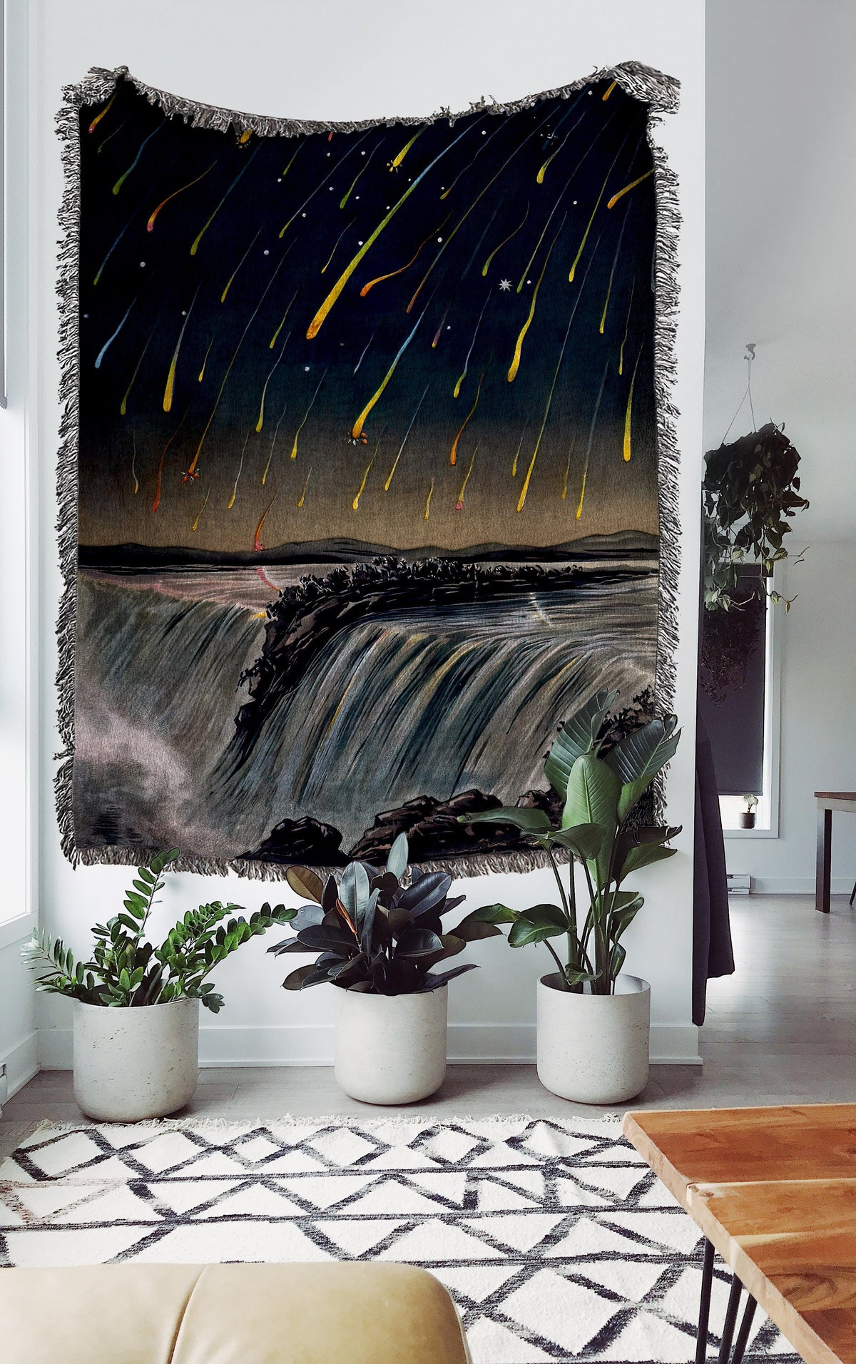 Vintage Meteor Shower Throw Blanket