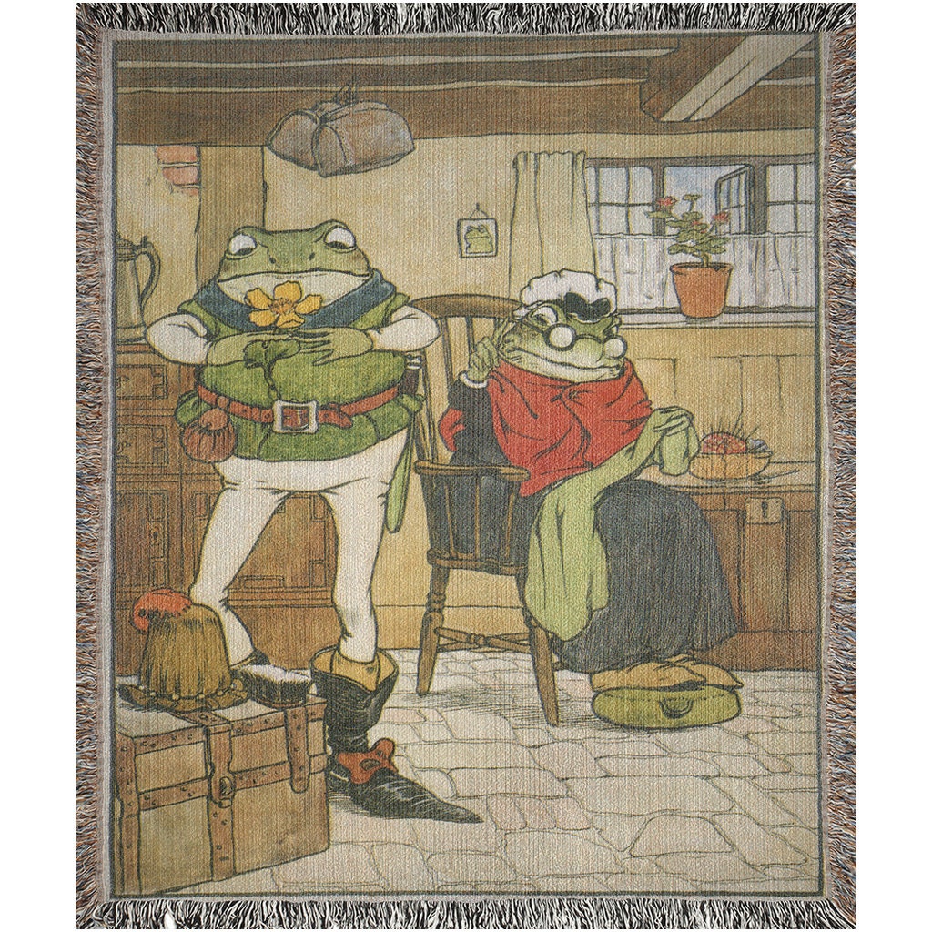 Elderly Frogs  Throw Blanket