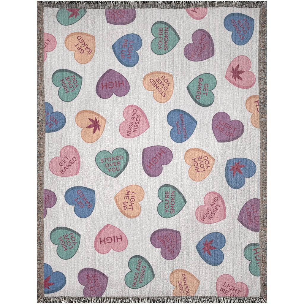 Stoner Candy Hearts  Throw Blanket