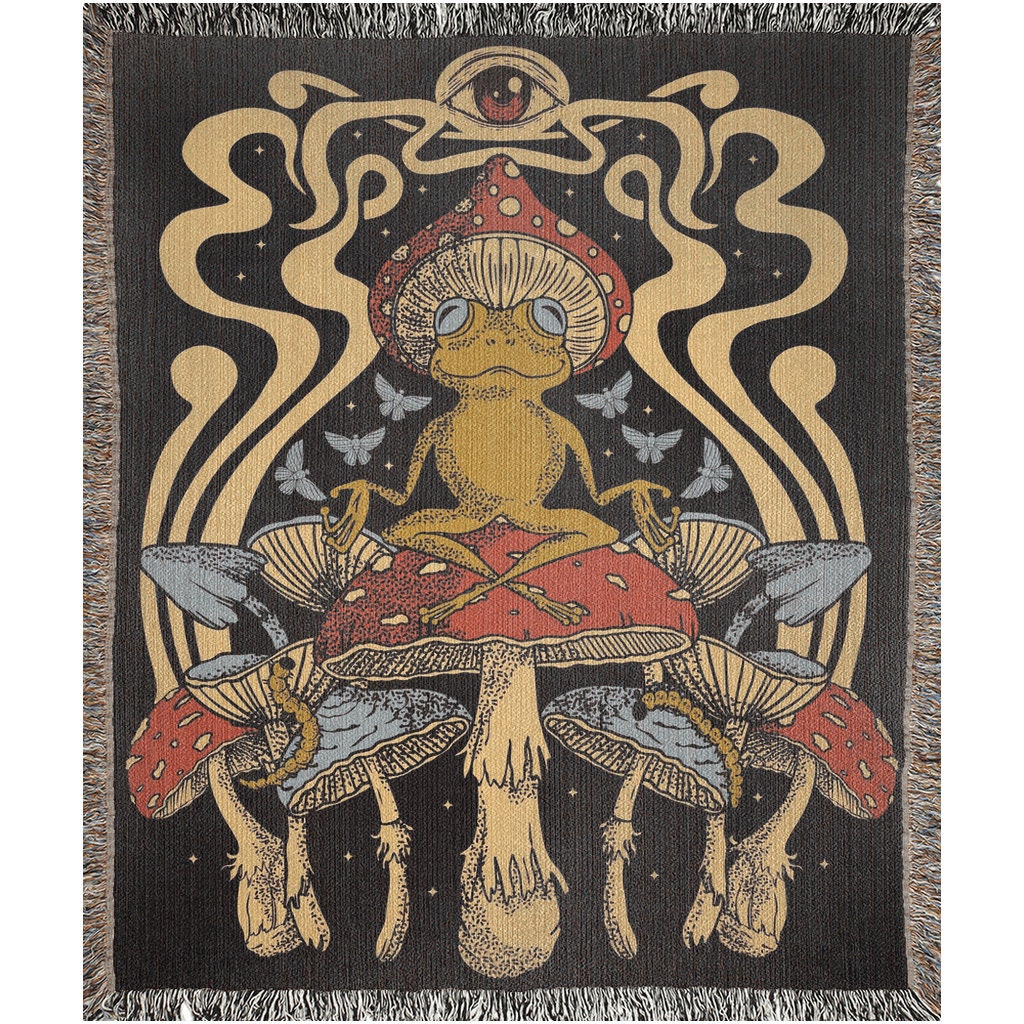 Trippy Toad  Throw Blanket