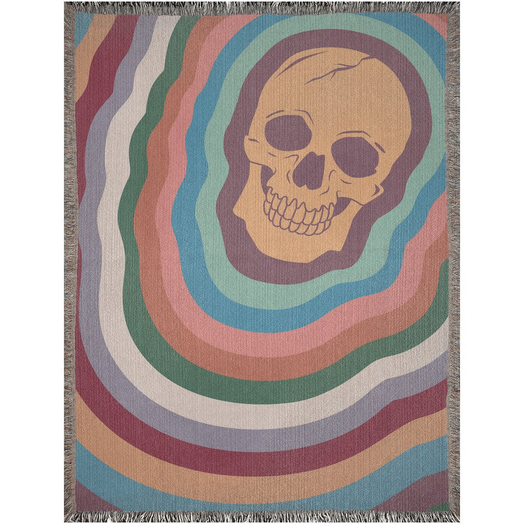 Rainbow Skull  Throw Blanket
