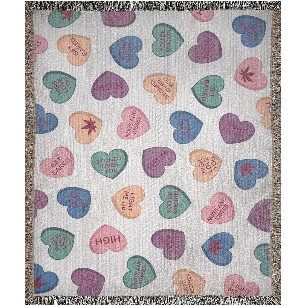 Stoner Candy Hearts  Throw Blanket