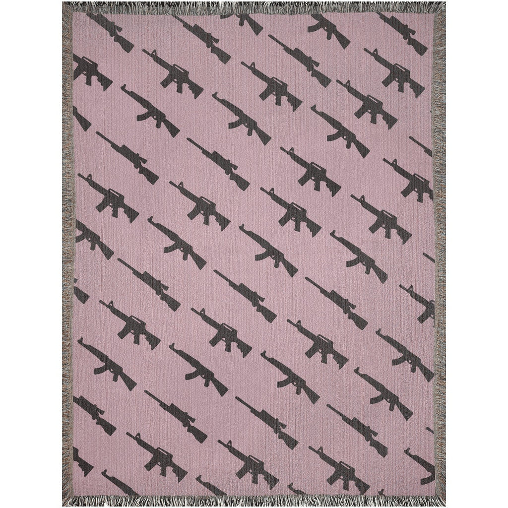 Grunge Gun Pattern  Throw Blanket