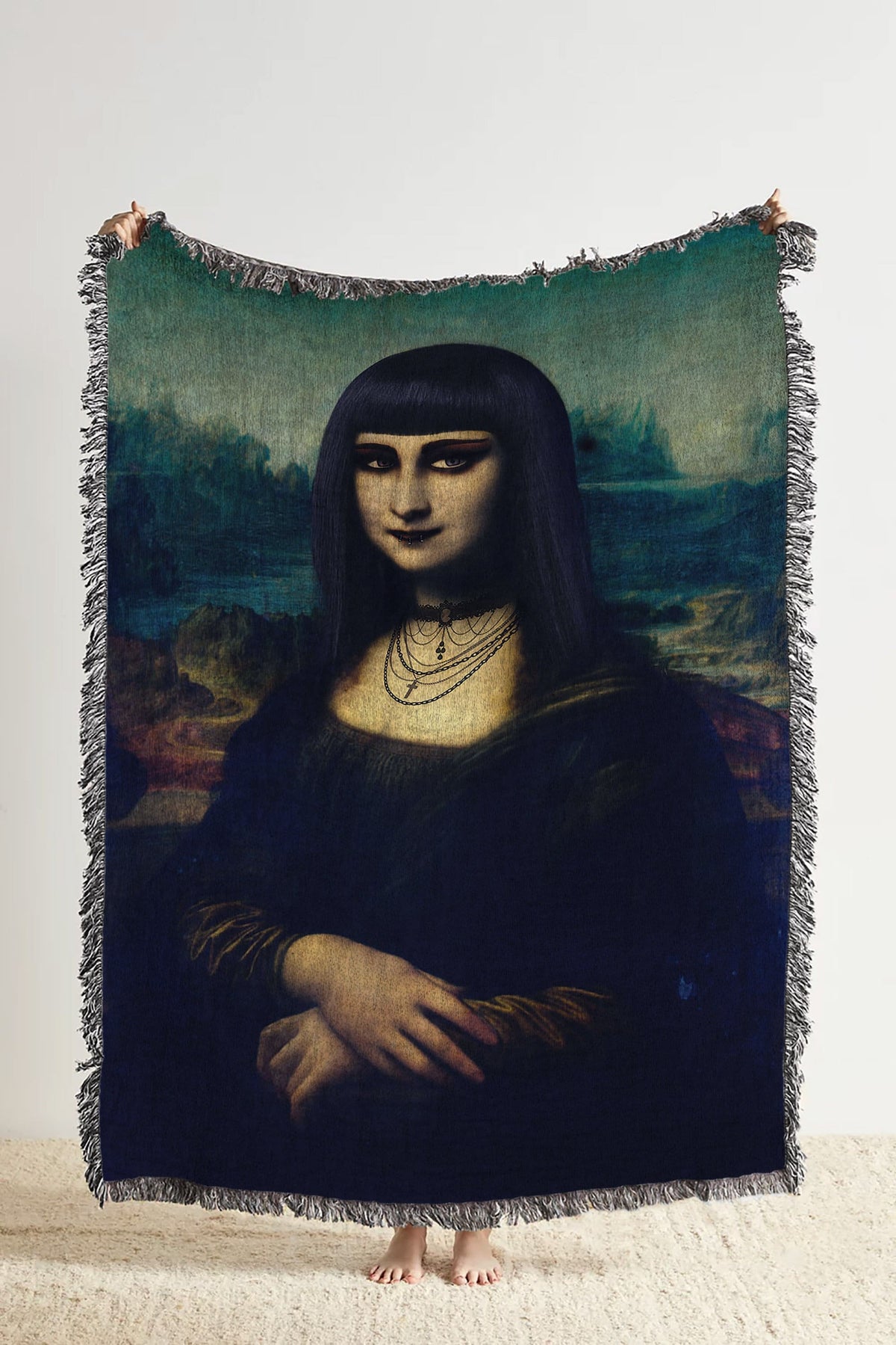 Emona Lisa  Throw Blanket