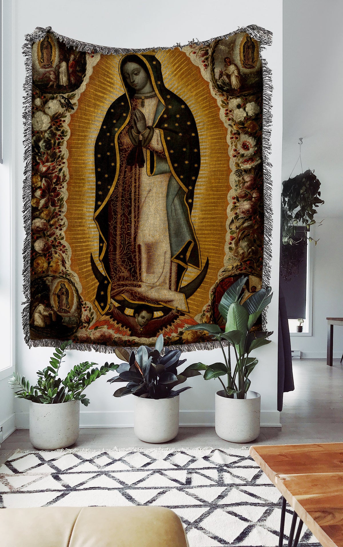 Virgin of Guadalupe (1691)  Throw Blanket