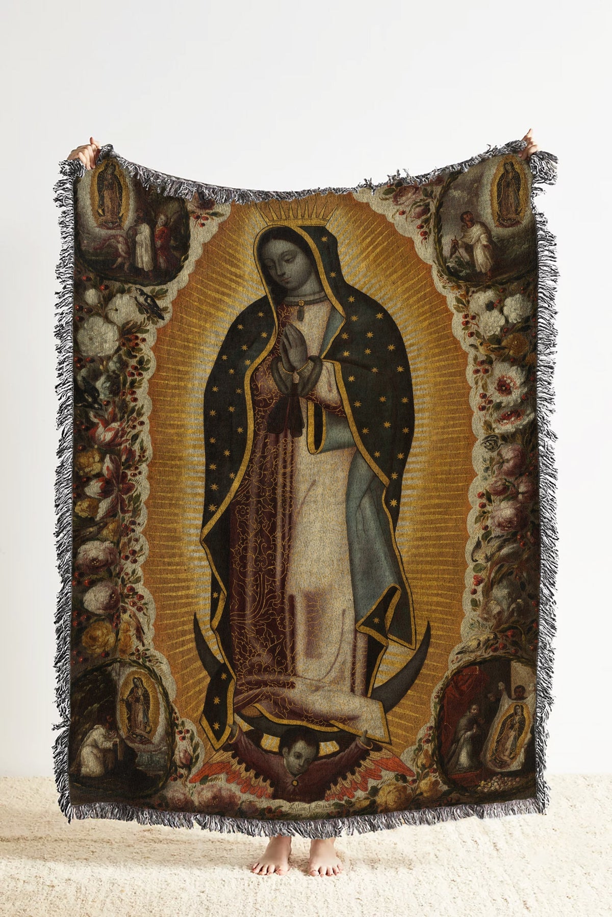 Virgin of Guadalupe (1691)  Throw Blanket