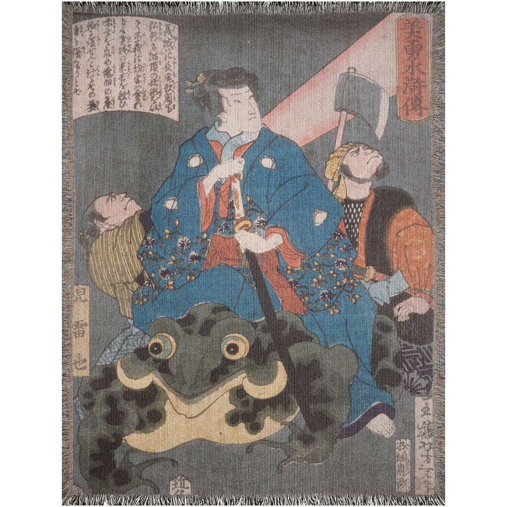 Jiraiya Riding a Frog ( 1866)  Throw Blanket